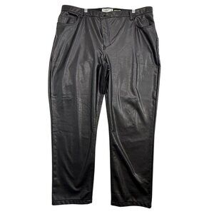 Abercrombie & Fitch Vegan Leather Curve Love Y2K Biker Streetwear‎ Black 35|20R